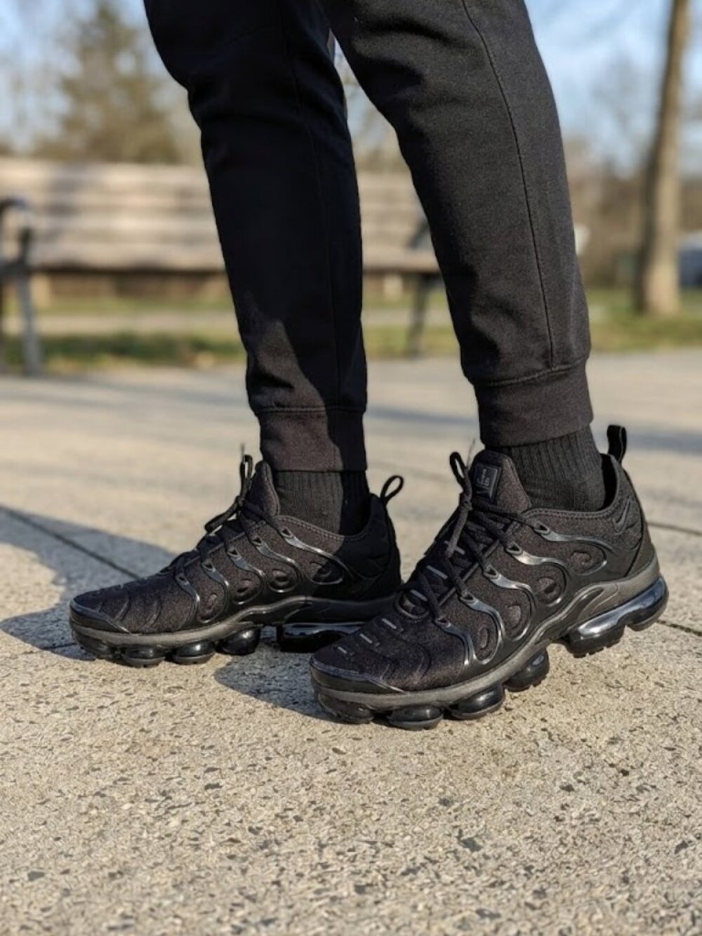 Nike Air VaporMax Plus Triple Black Men's Running Sneakers Size 11
